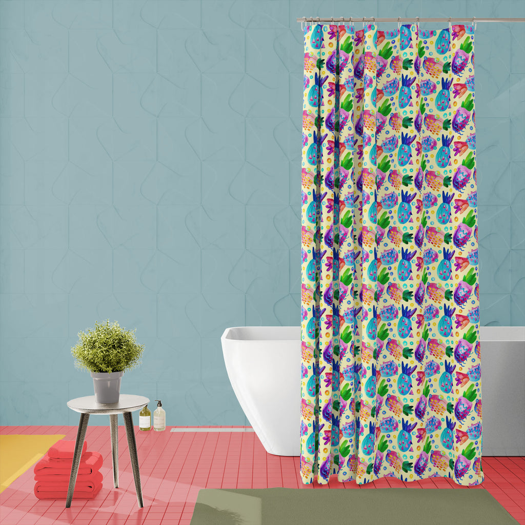 Pineapples Pattern D1 Washable Waterproof Shower Curtain-Shower Curtains-CUR_SH_EL-IC 5016697 IC 5016697, 80s, Abstract Expressionism, Abstracts, Animated Cartoons, Art and Paintings, Black and White, Caricature, Cartoons, Circle, Decorative, Digital, Digital Art, Dots, Drawing, Geometric, Geometric Abstraction, Graphic, Illustrations, Patterns, Semi Abstract, Signs, Signs and Symbols, Triangles, Tropical, Watercolour, White, pineapples, pattern, d1, washable, waterproof, shower, curtain, abstract, ananas, 