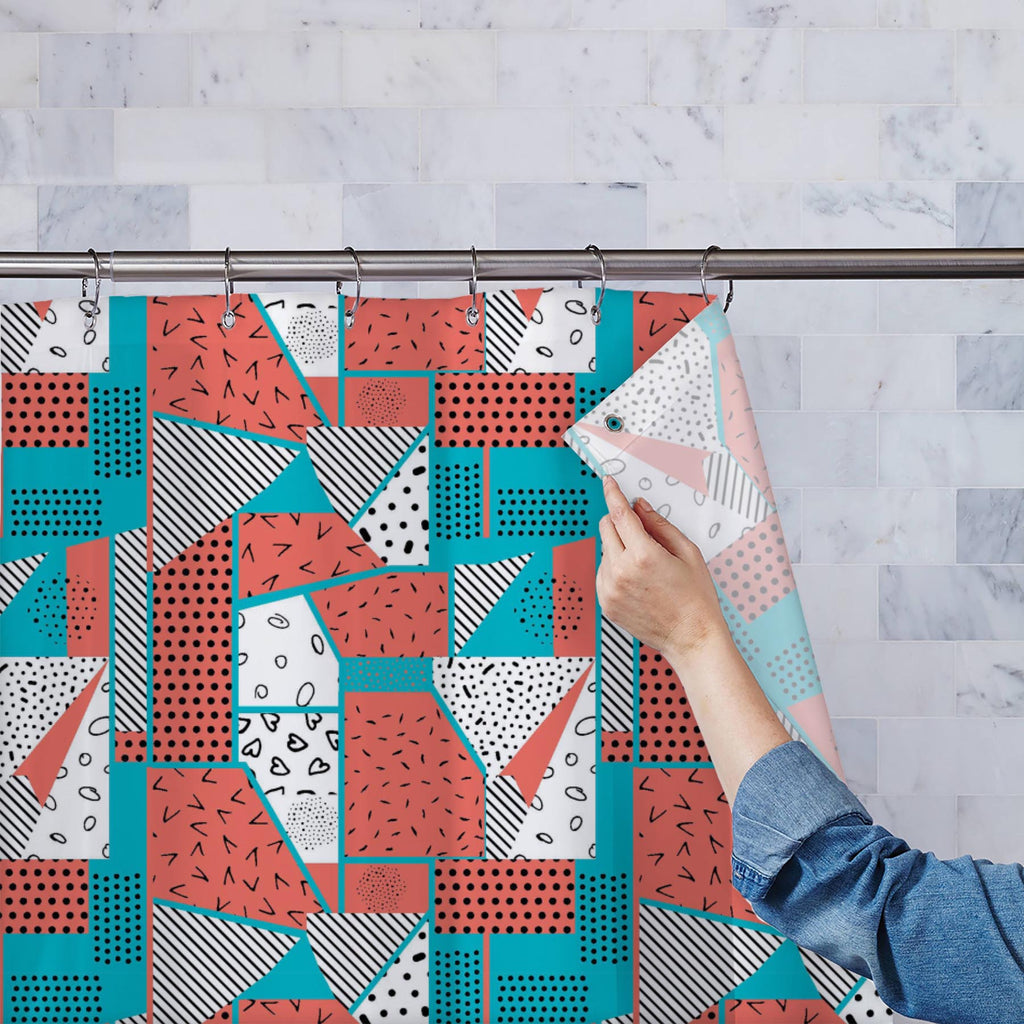 Abstract Patchwork Art D3 Washable Waterproof Shower Curtain - Shower Curtains - ArtzFolio.com