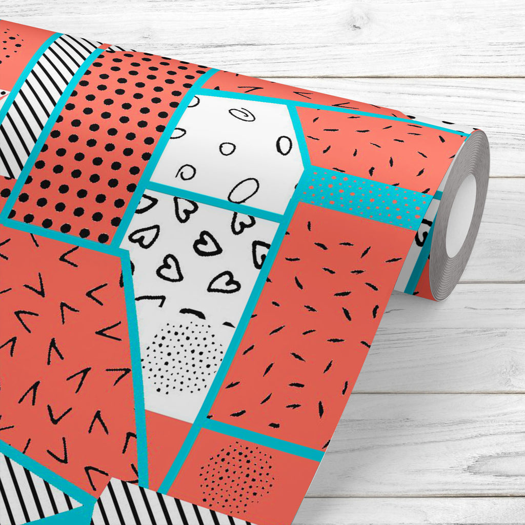 Abstract Patchwork Art D3 Wallpaper Roll - Wallpapers Peel & Stick - ArtzFolio.com