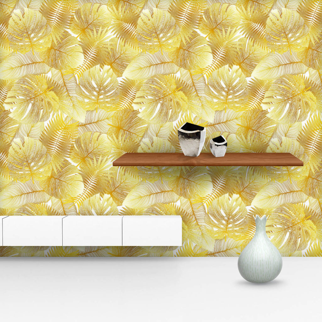 Golden Tropical Palm Leaves Wallpaper Roll-Wallpapers Peel & Stick-WAL_PA-IC 5016735 IC 5016735, Art and Paintings, Black and White, Botanical, Decorative, Digital, Digital Art, Drawing, Fashion, Floral, Flowers, Graphic, Hawaiian, Illustrations, Nature, Paintings, Patterns, Scenic, Seasons, Signs, Signs and Symbols, Tropical, White, golden, palm, leaves, wallpaper, roll, gold, pattern, background, seamless, illustration, aurum, leaf, art, beautiful, botany, branch, colorful, decoration, design, exotic, fab