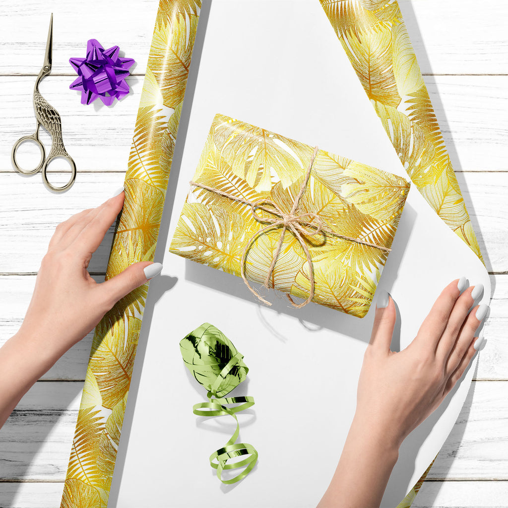 Golden Tropical Palm Leaves Art & Craft Gift Wrapping Paper-Wrapping Papers-WRP_PP-IC 5016735 IC 5016735, Art and Paintings, Black and White, Botanical, Decorative, Digital, Digital Art, Drawing, Fashion, Floral, Flowers, Graphic, Hawaiian, Illustrations, Nature, Paintings, Patterns, Scenic, Seasons, Signs, Signs and Symbols, Tropical, White, golden, palm, leaves, art, craft, gift, wrapping, paper, gold, pattern, wallpaper, background, seamless, illustration, aurum, leaf, beautiful, botany, branch, colorful