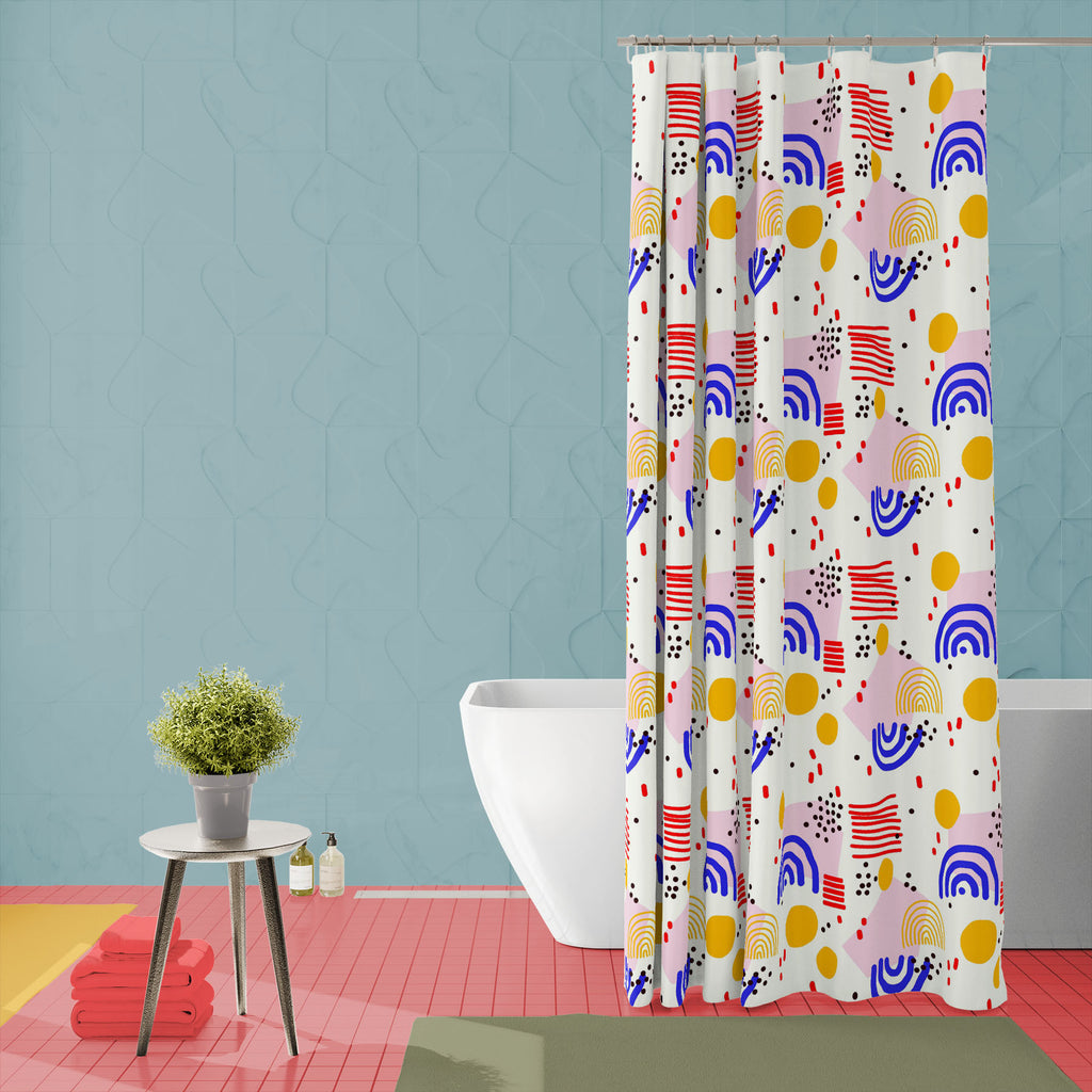 Abstract Shapes D9 Washable Waterproof Shower Curtain - Shower Curtains - ArtzFolio.com