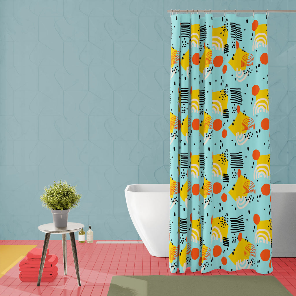 Abstract Shapes D10 Washable Waterproof Shower Curtain - Shower Curtains - ArtzFolio.com