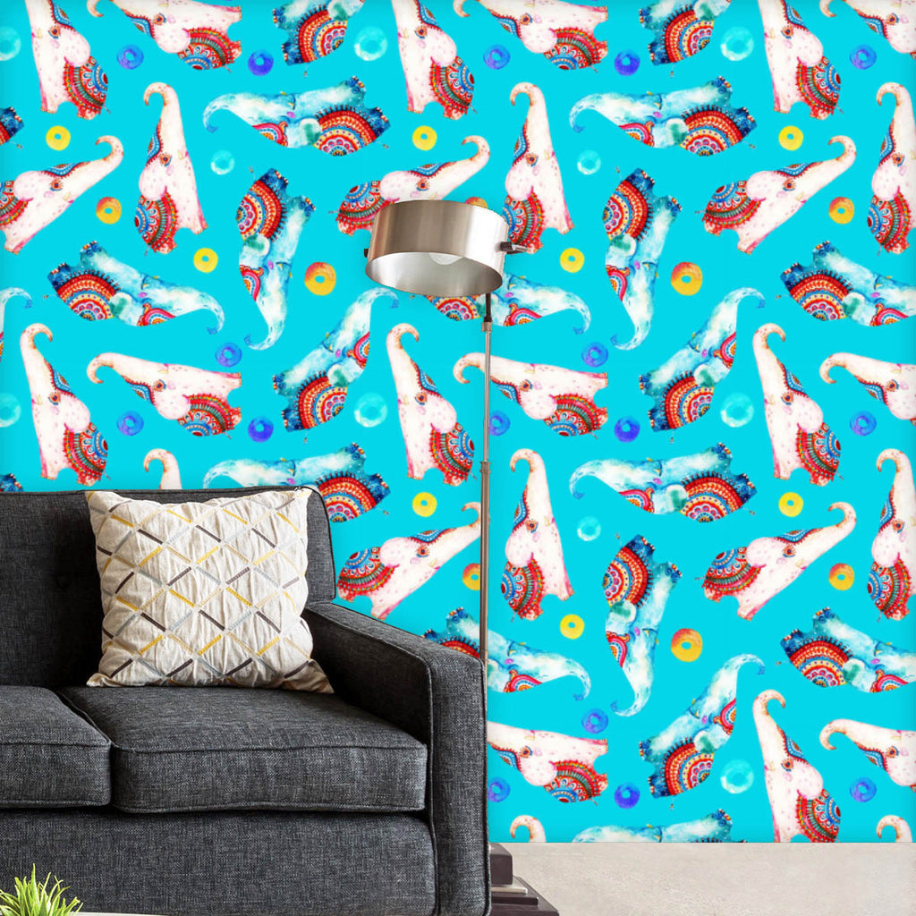 Cartoon Tender Elephants Wallpaper Roll-Wallpapers Peel & Stick-WAL_PA-IC 5016748 IC 5016748, Animals, Animated Cartoons, Art and Paintings, Baby, Black and White, Caricature, Cartoons, Children, Circle, Culture, Decorative, Dots, Ethnic, Geometric, Geometric Abstraction, Illustrations, Indian, Kids, Nature, Paisley, Patterns, Scenic, Signs, Signs and Symbols, Traditional, Tribal, Watercolour, White, World Culture, cartoon, tender, elephants, wallpaper, roll, animal, art, background, blue, character, childi