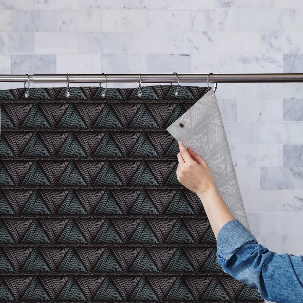 Abstract Triangles D9 Washable Waterproof Shower Curtain - Shower Curtains - ArtzFolio.com