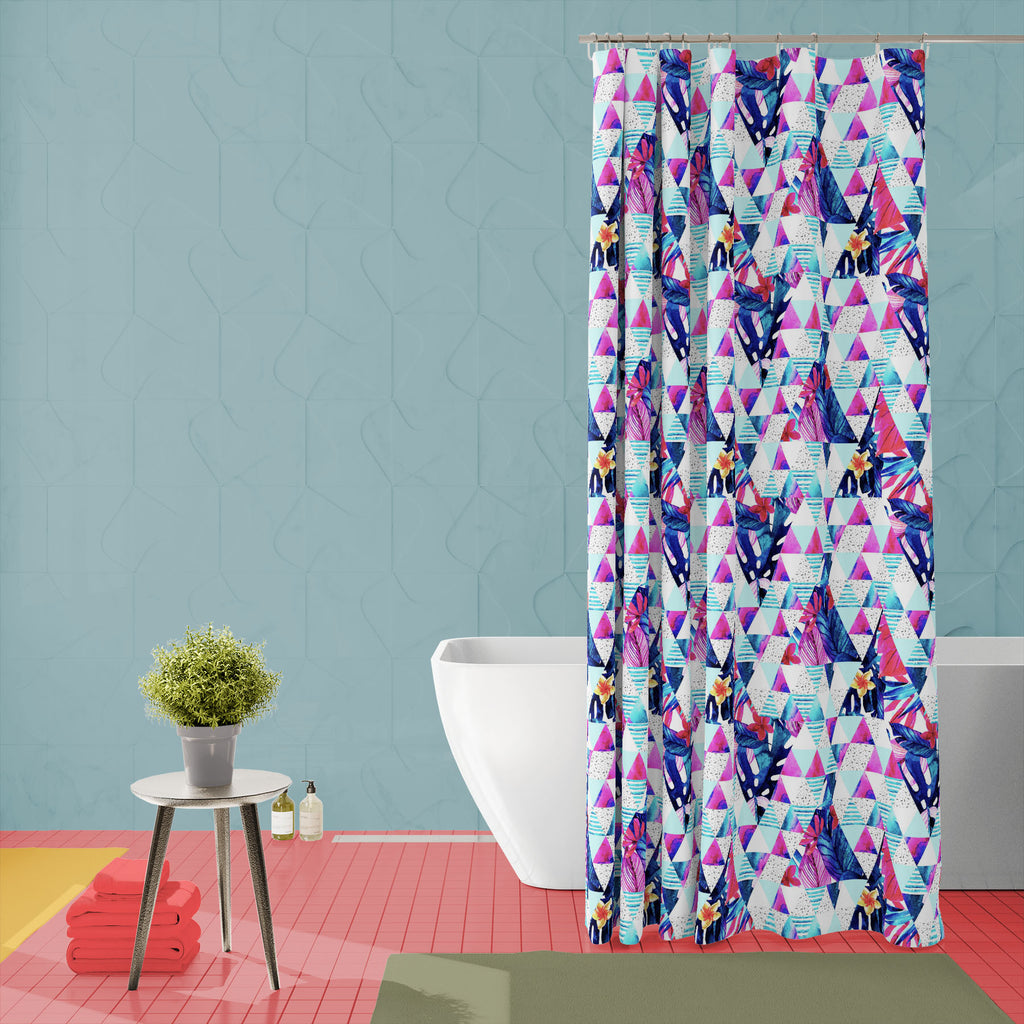 Watercolor Geometric Summer Washable Waterproof Shower Curtain-Shower Curtains-CUR_SH_EL-IC 5016752 IC 5016752, 80s, 90s, Abstract Expressionism, Abstracts, Art and Paintings, Black and White, Botanical, Digital, Digital Art, Dots, Floral, Flowers, Geometric, Geometric Abstraction, Graphic, Hipster, Illustrations, Minimalism, Modern Art, Nature, Patterns, Semi Abstract, Signs, Signs and Symbols, Stripes, Triangles, Tropical, Watercolour, White, watercolor, summer, washable, waterproof, shower, curtain, grun