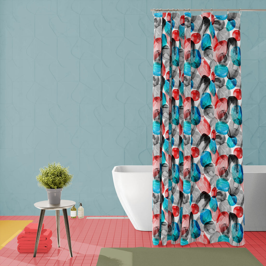 Modern Contemporary Shapes D2 Washable Waterproof Shower Curtain-Shower Curtains-CUR_SH_EL-IC 5016756 IC 5016756, Abstract Expressionism, Abstracts, Art and Paintings, Black, Black and White, Brush Stroke, Circle, Digital, Digital Art, Dots, Geometric, Geometric Abstraction, Graphic, Illustrations, Modern Art, Parents, Patterns, Semi Abstract, Splatter, Watercolour, White, modern, contemporary, shapes, d2, washable, waterproof, shower, curtain, paint, pastel, abstract, art, backdrop, background, bend, blotc