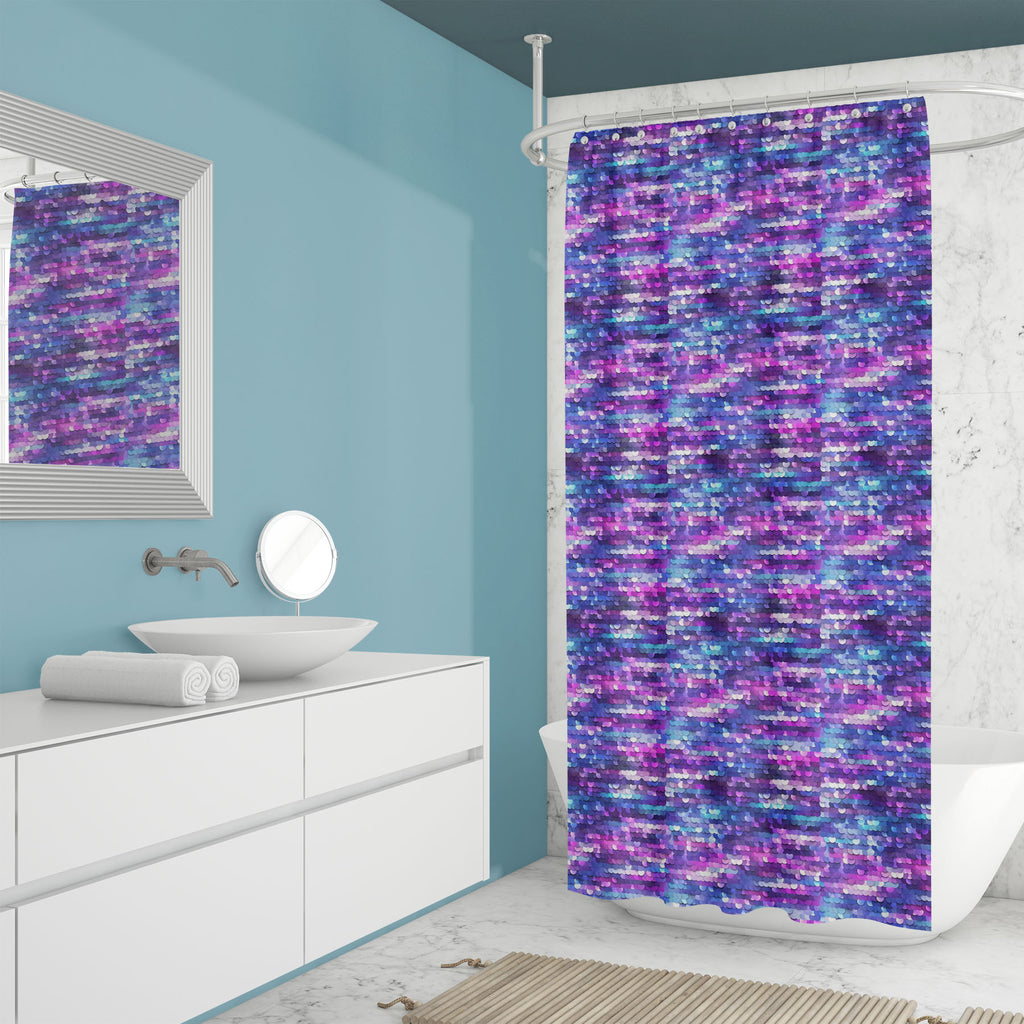 Mermaid Sequined Art Washable Waterproof Shower Curtain-Shower Curtains-CUR_SH_EL-IC 5016789 IC 5016789, Circle, Festivals and Occasions, Festive, Illustrations, Mermaid, Patterns, Metallic, sequined, art, washable, waterproof, shower, curtain, seamless, fabric, metal, cloth, material, backdrop, beaded, blue, celebration, circles, closeup, dress, glamour, glamourous, glitter, glittering, glowing, green, lights, luxurious, luxury, paillettes, purple, round, sequins, shimmering, shiny, sparkles, sparklets, su