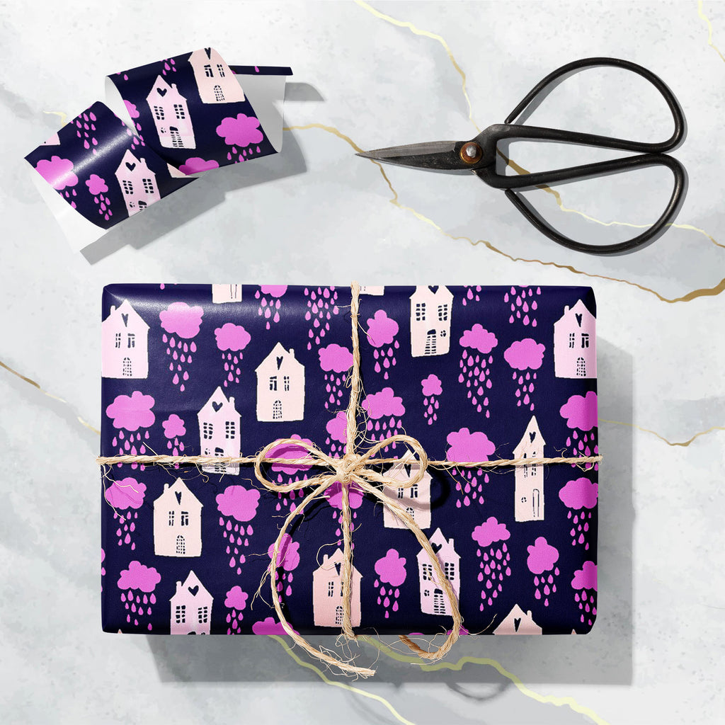 Houses and Clouds with Falling Raindrops D2 Art & Craft Gift Wrapping Paper-Wrapping Papers-WRP_PP-IC 5016799 IC 5016799, Animated Cartoons, Architecture, Art and Paintings, Baby, Books, Caricature, Cartoons, Children, Cities, City Views, Hand Drawn, Hearts, Illustrations, Kids, Landscapes, Love, Patterns, Scenic, Signs, Signs and Symbols, Urban, houses, and, clouds, with, falling, raindrops, d2, art, craft, gift, wrapping, paper, background, blue, book, building, card, cartoon, city, cute, dark, decoration