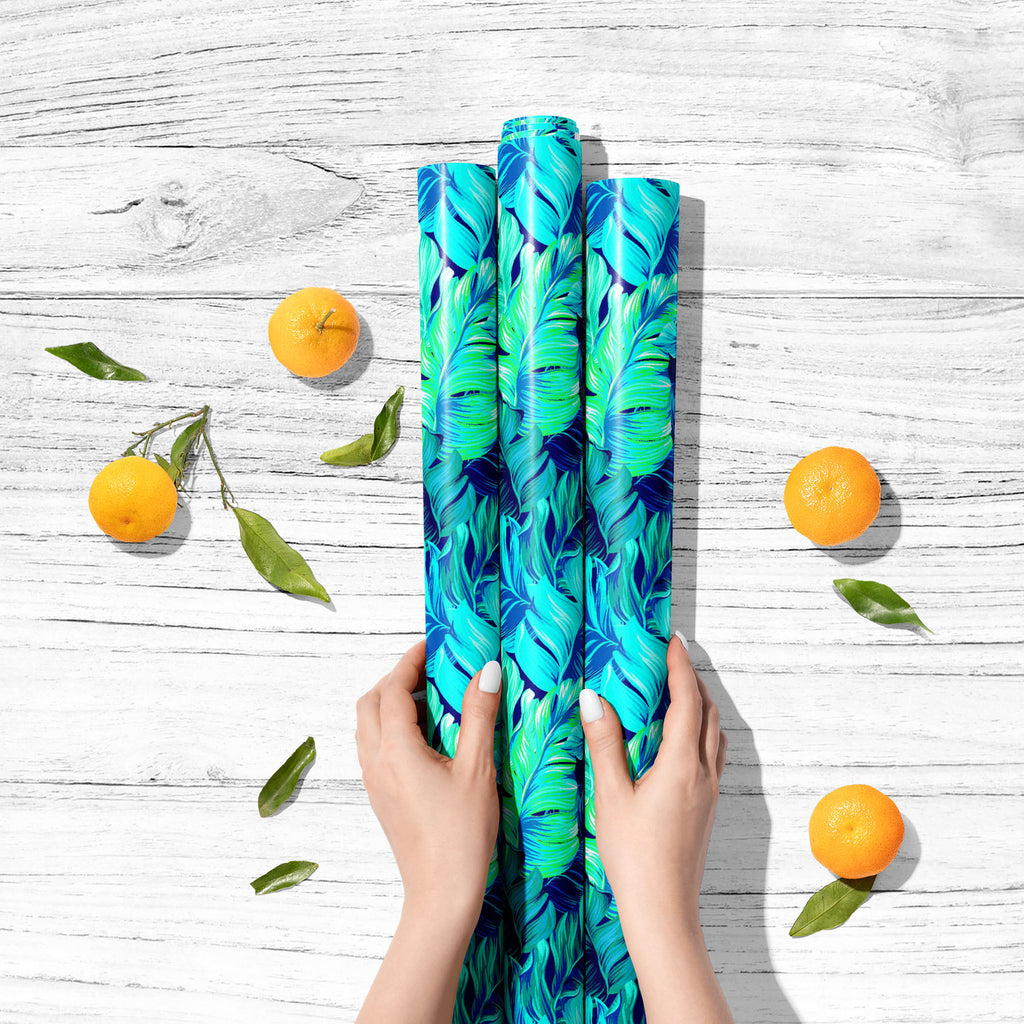 Turquoise Green Tropical Leaves Art & Craft Gift Wrapping Paper-Wrapping Papers-WRP_PP-IC 5016802 IC 5016802, Black, Black and White, Botanical, Digital, Digital Art, Drawing, Floral, Flowers, Graphic, Hawaiian, Illustrations, Nature, Patterns, Scenic, Signs, Signs and Symbols, Tropical, turquoise, green, leaves, art, craft, gift, wrapping, paper, tropic, leaf, seamless, palm, vector, wallpaper, aloha, banana, leafy, tile, hawaii, fabric, greenery, interior, plant, vertical, amazing, tropics, background, il
