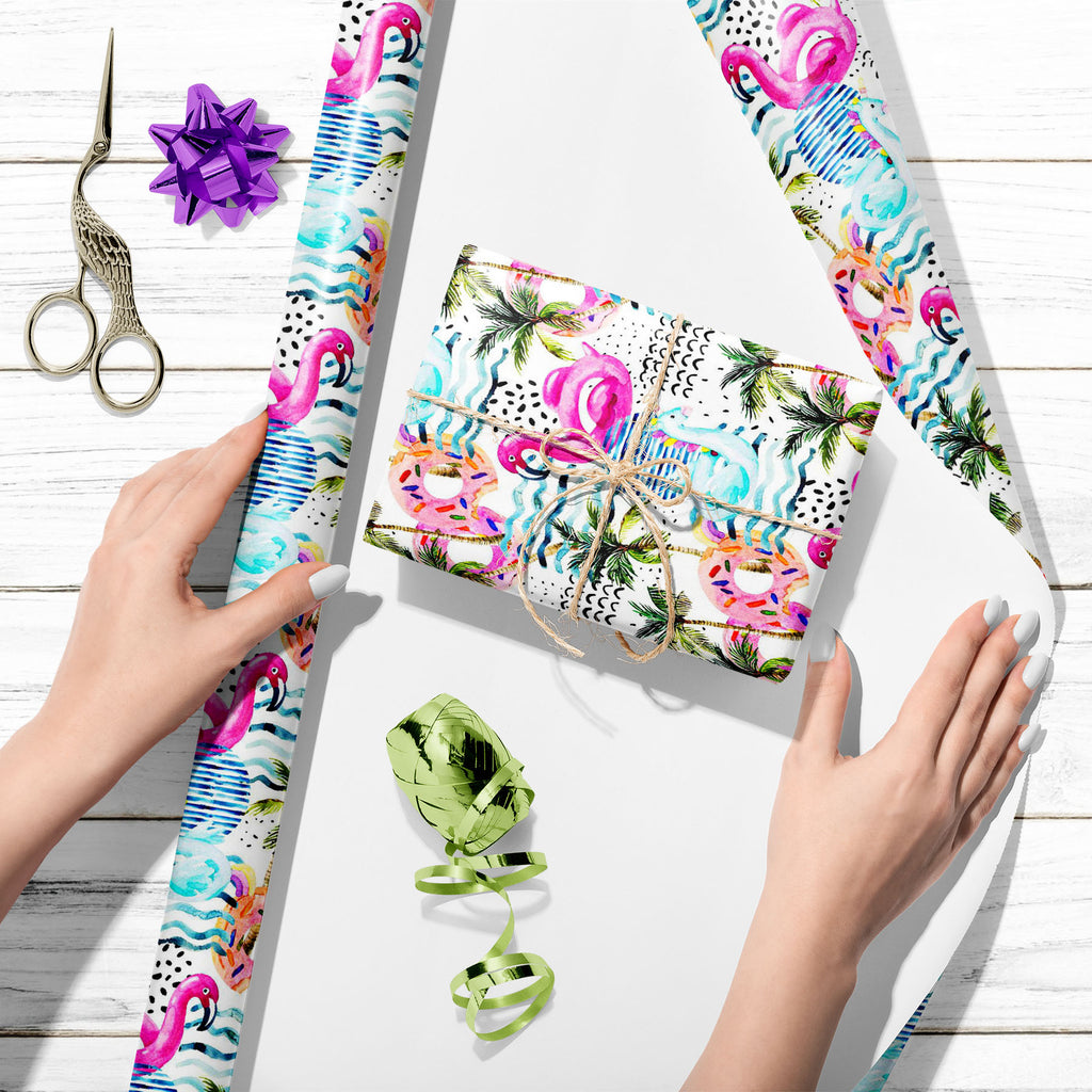 Cartoon Pool Floats, Palm Trees Art & Craft Gift Wrapping Paper-Wrapping Papers-WRP_PP-IC 5016809 IC 5016809, 80s, 90s, Abstract Expressionism, Abstracts, Animated Cartoons, Art and Paintings, Caricature, Cartoons, Circle, Digital, Digital Art, Dots, Geometric, Geometric Abstraction, Graphic, Holidays, Illustrations, Patterns, Semi Abstract, Signs, Signs and Symbols, Stripes, Tropical, Watercolour, cartoon, pool, floats, palm, trees, art, craft, gift, wrapping, paper, flamingo, pattern, seamless, stripe, su