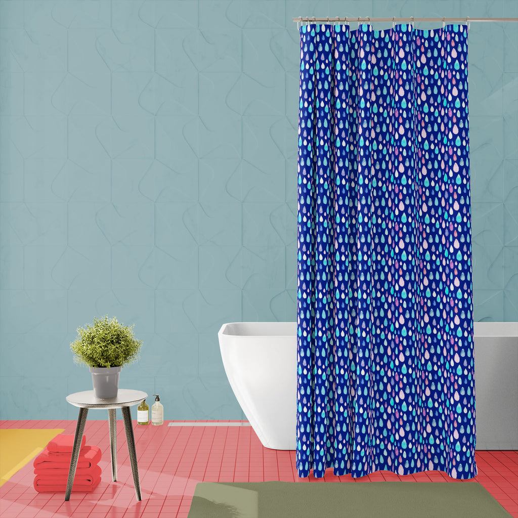 Watercolor Colorful Raindrops Washable Waterproof Shower Curtain-Shower Curtains-CUR_SH_EL-IC 5016810 IC 5016810, Ancient, Animated Cartoons, Art and Paintings, Baby, Black and White, Books, Caricature, Cartoons, Children, Hand Drawn, Historical, Illustrations, Kids, Medieval, Nature, Patterns, Retro, Scenic, Signs, Signs and Symbols, Sketches, Vintage, Watercolour, White, watercolor, colorful, raindrops, washable, waterproof, shower, curtain, aquarelle, art, autumn, backdrop, background, blue, card, cartoo