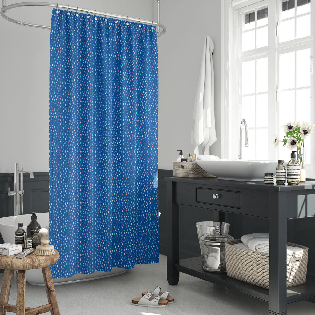 Hand Painted Watercolor Raindrops Washable Waterproof Shower Curtain-Shower Curtains-CUR_SH_EL-IC 5016812 IC 5016812, Ancient, Animated Cartoons, Art and Paintings, Baby, Black and White, Books, Caricature, Cartoons, Children, Hand Drawn, Historical, Illustrations, Kids, Medieval, Patterns, Retro, Signs, Signs and Symbols, Sketches, Vintage, Watercolour, White, hand, painted, watercolor, raindrops, washable, waterproof, shower, curtain, aquarelle, art, autumn, backdrop, background, blue, card, cartoon, colo