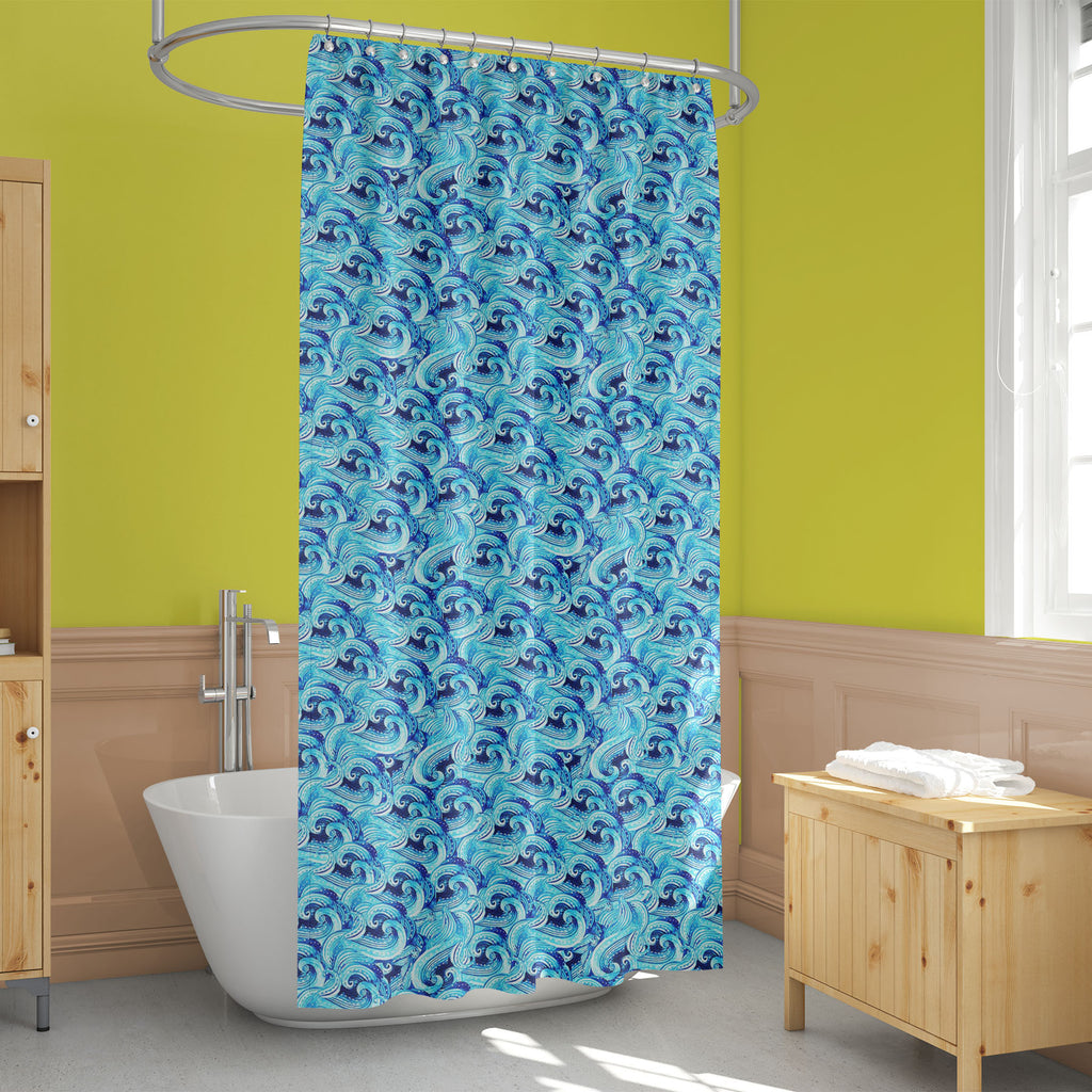 Watercolor Water Curves Washable Waterproof Shower Curtain-Shower Curtains-CUR_SH_EL-IC 5016818 IC 5016818, Abstract Expressionism, Abstracts, Art and Paintings, Decorative, Holidays, Illustrations, Inspirational, Motivation, Motivational, Patterns, Semi Abstract, Signs, Signs and Symbols, Watercolour, watercolor, water, curves, washable, waterproof, shower, curtain, ocean, pattern, surf, wave, abstract, art, background, beach, bending, blue, bubble, color, curl, decoration, depth, design, draw, fabric, flo
