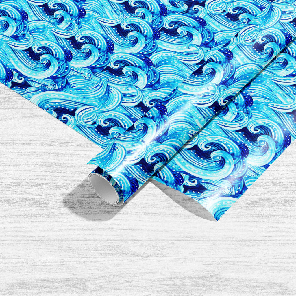 Watercolor Water Curves Art & Craft Gift Wrapping Paper-Wrapping Papers-WRP_PP-IC 5016818 IC 5016818, Abstract Expressionism, Abstracts, Art and Paintings, Decorative, Holidays, Illustrations, Inspirational, Motivation, Motivational, Patterns, Semi Abstract, Signs, Signs and Symbols, Watercolour, watercolor, water, curves, art, craft, gift, wrapping, paper, ocean, pattern, surf, wave, abstract, background, beach, bending, blue, bubble, color, curl, decoration, depth, design, draw, fabric, float, flow, foam,