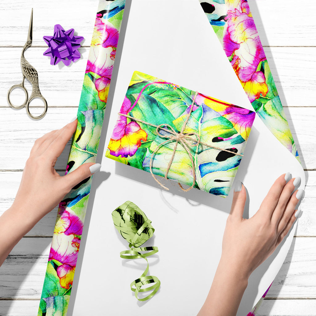 Palm and Hibiscus Plants Art & Craft Gift Wrapping Paper-Wrapping Papers-WRP_PP-IC 5016819 IC 5016819, Black and White, Botanical, Drawing, Fashion, Floral, Flowers, Hawaiian, Nature, Patterns, Scenic, Signs, Signs and Symbols, Tropical, Watercolour, White, palm, and, hibiscus, plants, art, craft, gift, wrapping, paper, watercolor, allover, aloha, artwork, background, banana, beach, beauty, bloom, bouquet, branch, corsage, decoration, design, exotic, flower, green, greenery, group, hawaii, jungle, leaf, lea