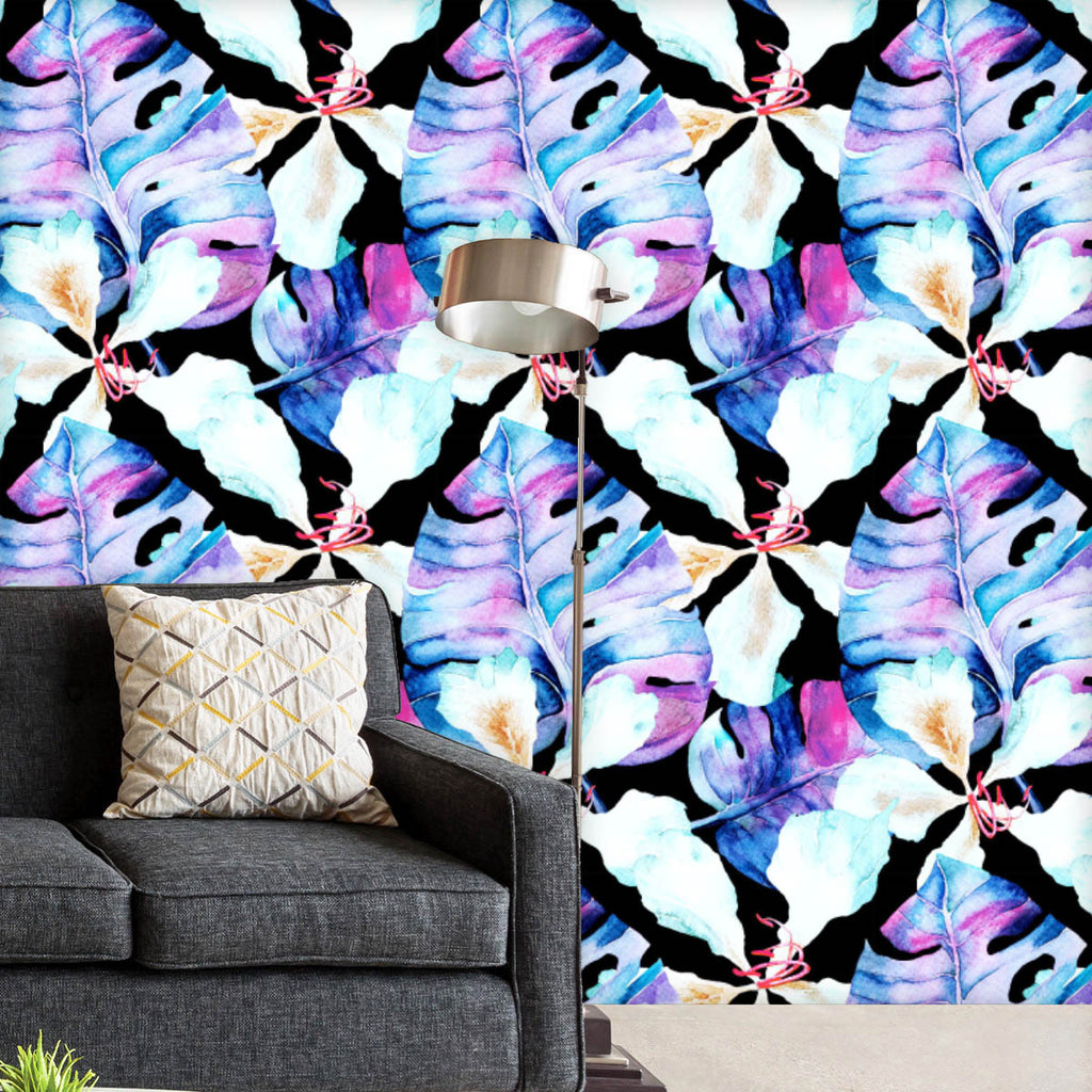 Tropic Flowers and Monstera Leaves D1 Wallpaper Roll-Wallpapers Peel & Stick-WAL_PA-IC 5016821 IC 5016821, Abstract Expressionism, Abstracts, Art and Paintings, Botanical, Floral, Flowers, Hawaiian, Nature, Patterns, Retro, Semi Abstract, Tropical, Watercolour, tropic, and, monstera, leaves, d1, wallpaper, roll, abstract, allover, art, backdrop, background, beach, beauty, blossom, blue, corsage, exotic, fabric, flora, flower, frangipani, garden, grass, greenery, group, happy, hawaii, interior, jungle, leaf,