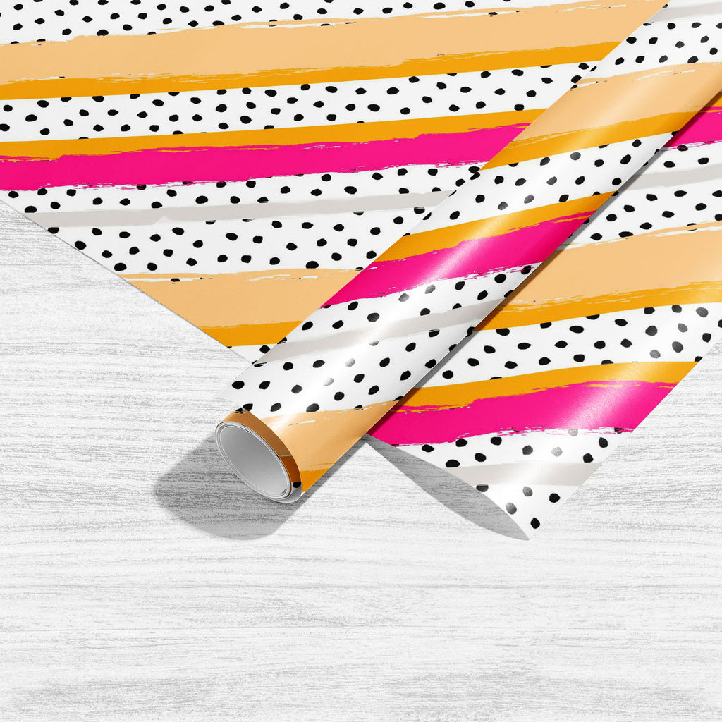 Abstract Stripes Dots D2 Art & Craft Gift Wrapping Paper - Wrapping Papers - ArtzFolio.com