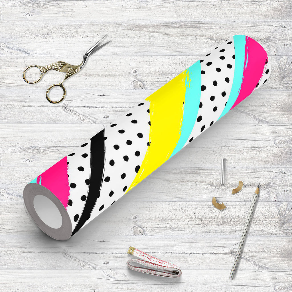 Abstract Stripes Dots D3 Wallpaper Roll - Wallpapers Peel & Stick - ArtzFolio.com