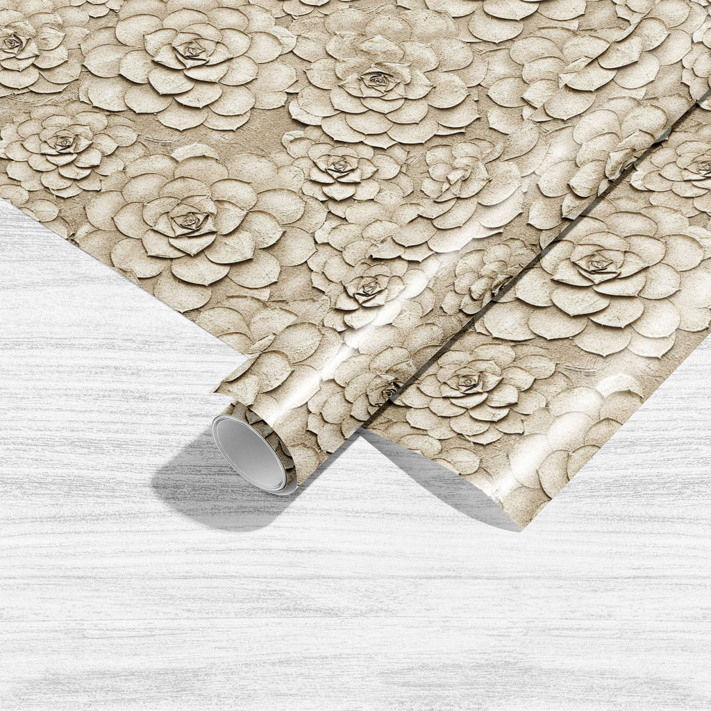 3D White Floral Pattern Art & Craft Gift Wrapping Paper - Wrapping Papers - ArtzFolio.com
