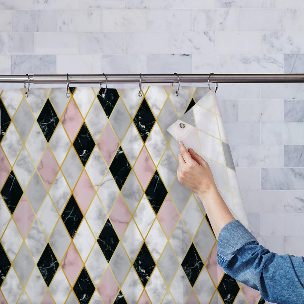 Marble with Pink Golden Lines Washable Waterproof Shower Curtain-Shower Curtains-CUR_SH_EL-IC 5016846 IC 5016846, Abstract Expressionism, Abstracts, Art and Paintings, Black, Black and White, Bling, Digital, Digital Art, Fashion, Geometric, Geometric Abstraction, Graphic, Illustrations, Kitchen, Marble, Marble and Stone, Modern Art, Patterns, Semi Abstract, Signs, Signs and Symbols, White, Metallic, with, pink, golden, lines, washable, waterproof, shower, curtain, pattern, seamless, gold, luxury, background