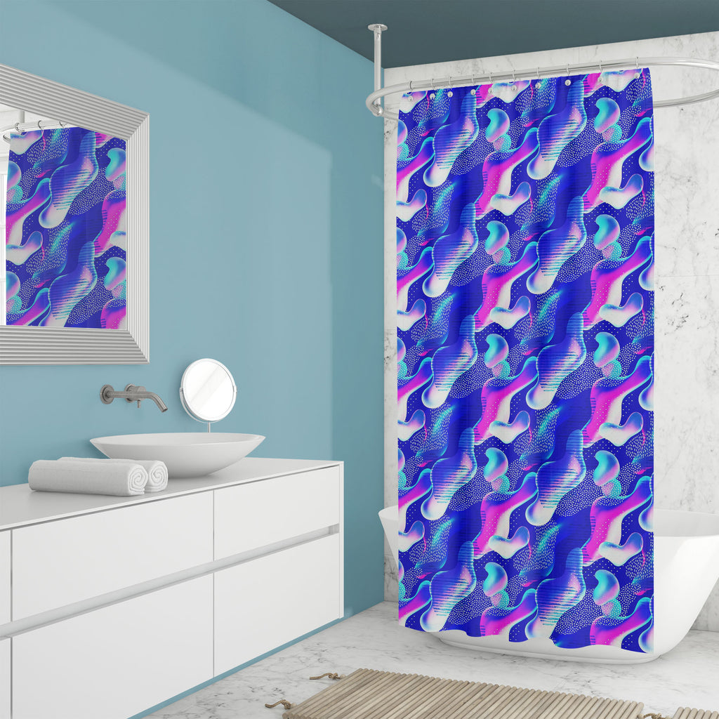 Abstract Doodle Stripes Washable Waterproof Shower Curtain - Shower Curtains - ArtzFolio.com