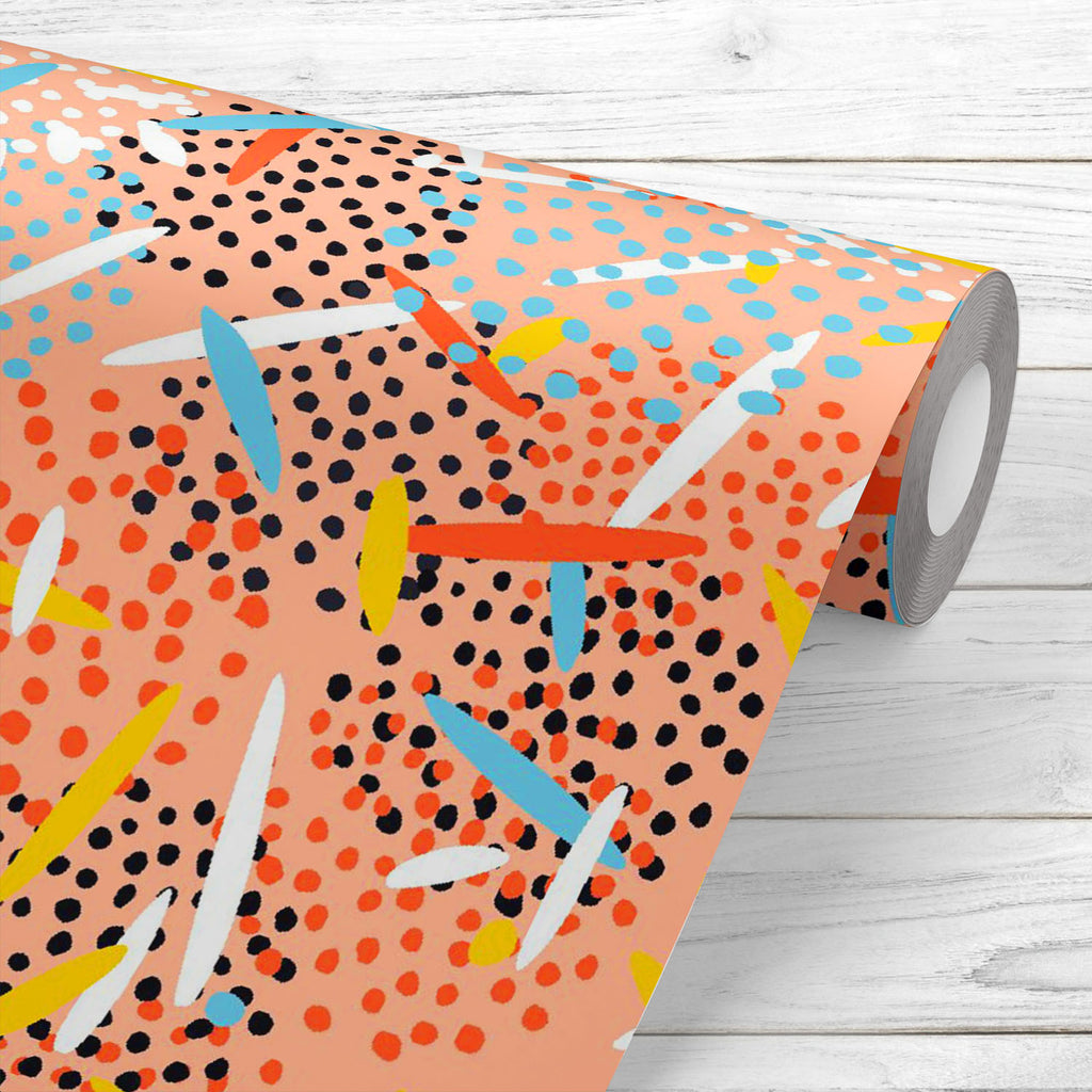 Abstract Dots & Lines Pattern Wallpaper Roll - Wallpapers Peel & Stick - ArtzFolio.com