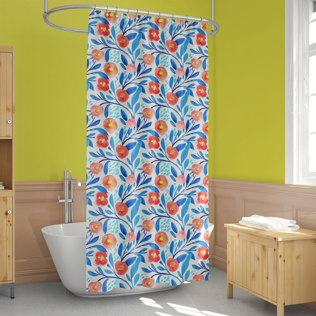 Watercolor Floral Pattern D61 Washable Waterproof Shower Curtain-Shower Curtains-CUR_SH_EL-IC 5016865 IC 5016865, Ancient, Art and Paintings, Botanical, Floral, Flowers, Gouache, Historical, Illustrations, Medieval, Nature, Patterns, Scenic, Vintage, Watercolour, watercolor, pattern, d61, washable, waterproof, shower, curtain, art, backdrop, background, bloom, blue, cobalt, flower, garden, illustration, leaf, paint, paper, petal, pink, rose, seamless, summer, texture, wallpaper, wrapping, artzfolio, shower 