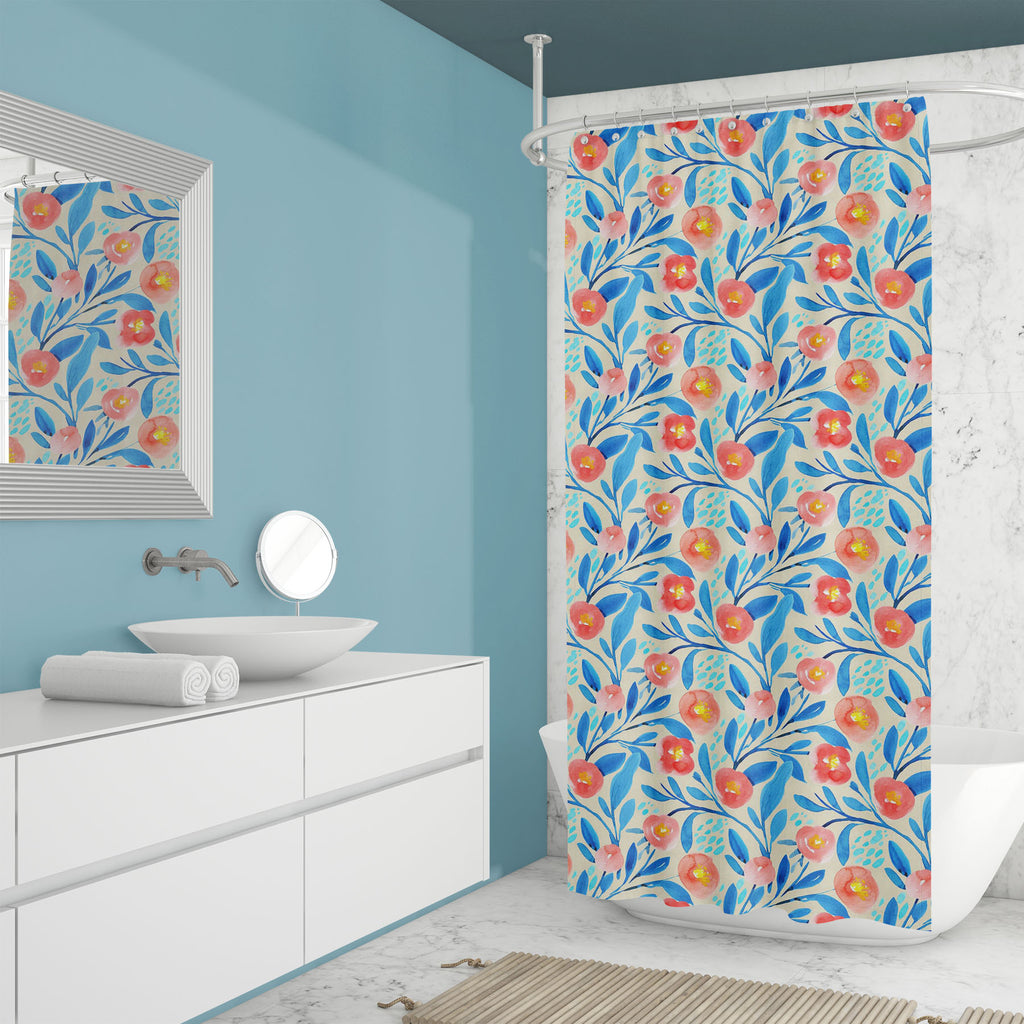 Watercolor Floral Pattern D63 Washable Waterproof Shower Curtain-Shower Curtains-CUR_SH_EL-IC 5016868 IC 5016868, Ancient, Art and Paintings, Botanical, Floral, Flowers, Gouache, Historical, Illustrations, Medieval, Nature, Patterns, Scenic, Vintage, Watercolour, watercolor, pattern, d63, washable, waterproof, shower, curtain, art, backdrop, background, bloom, blue, cobalt, flower, garden, illustration, leaf, paint, paper, petal, pink, rose, seamless, summer, texture, wallpaper, wrapping, artzfolio, shower 