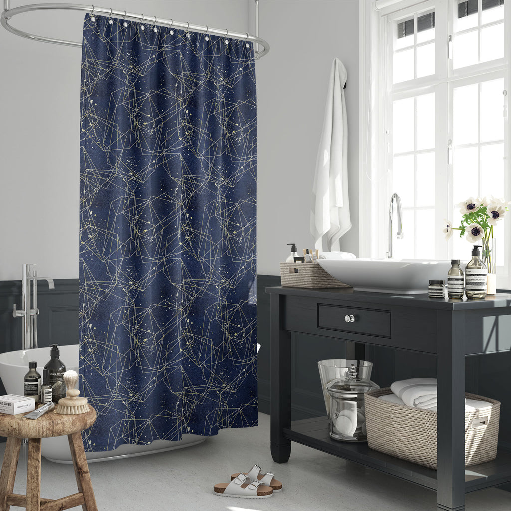 Abstract Geometric Pattern D22 Washable Waterproof Shower Curtain - Shower Curtains - ArtzFolio.com