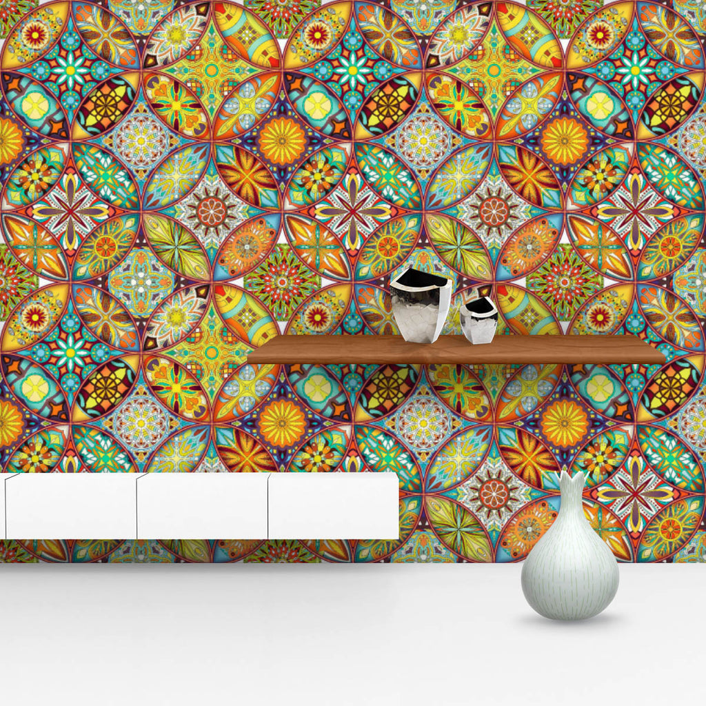 Ethnic Floral Mandala D1 Wallpaper Roll-Wallpapers Peel & Stick-WAL_PA-IC 5016890 IC 5016890, Abstract Expressionism, Abstracts, African, Allah, Ancient, Arabic, Art and Paintings, Asian, Aztec, Bohemian, Botanical, Circle, Culture, Decorative, Ethnic, Floral, Flowers, Geometric, Geometric Abstraction, Historical, Illustrations, Indian, Islam, Mandala, Medieval, Moroccan, Nature, Patterns, Pets, Retro, Semi Abstract, Signs, Signs and Symbols, Traditional, Tribal, Turkish, Vintage, World Culture, d1, wallpap