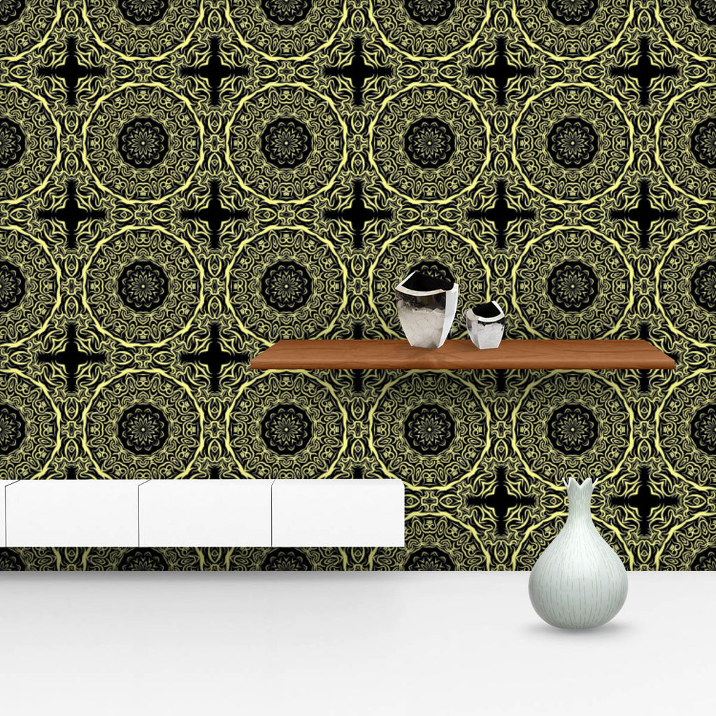 Abstract Gold Mandala Wallpaper Roll - Wallpapers Peel & Stick - ArtzFolio.com