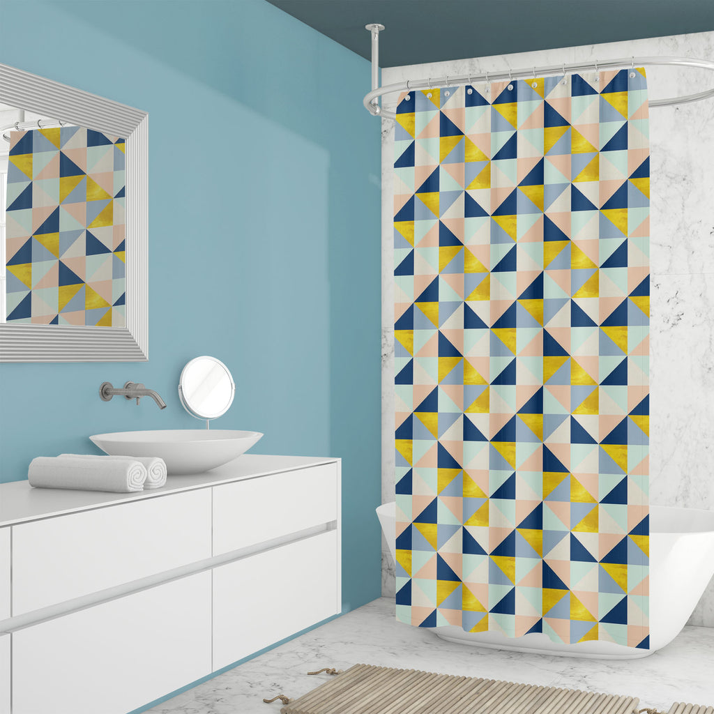 Geometric Pattern D48 Washable Waterproof Shower Curtain-Shower Curtains-CUR_SH_EL-IC 5016900 IC 5016900, Abstract Expressionism, Abstracts, Art and Paintings, Geometric, Geometric Abstraction, Illustrations, Patterns, Scandinavian, Semi Abstract, Signs, Signs and Symbols, Triangles, pattern, d48, washable, waterproof, shower, curtain, triangle, abstract, argyle, art, backdrop, background, beige, blue, design, gold, grunge, illustration, paper, pink, rhombus, seamless, shape, simple, square, texture, wallpa