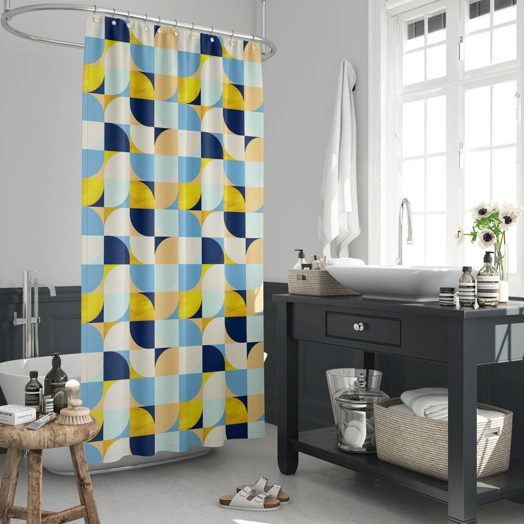 Geometric Shapes D2 Washable Waterproof Shower Curtain-Shower Curtains-CUR_SH_EL-IC 5016905 IC 5016905, Abstract Expressionism, Abstracts, Art and Paintings, Geometric, Geometric Abstraction, Illustrations, Patterns, Scandinavian, Semi Abstract, Signs, Signs and Symbols, shapes, d2, washable, waterproof, shower, curtain, pattern, beige, abstract, art, backdrop, background, blue, design, gold, grunge, illustration, paper, pink, seamless, shape, simple, texture, wallpaper, wrapping, yellow, artzfolio, shower 
