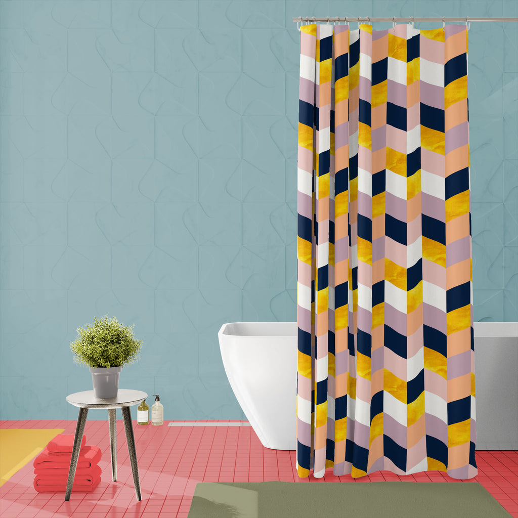 Geometric Pattern D50 Washable Waterproof Shower Curtain-Shower Curtains-CUR_SH_EL-IC 5016910 IC 5016910, Abstract Expressionism, Abstracts, Art and Paintings, Chevron, Geometric, Geometric Abstraction, Illustrations, Patterns, Scandinavian, Semi Abstract, Signs, Signs and Symbols, pattern, d50, washable, waterproof, shower, curtain, abstract, art, backdrop, background, beige, blue, design, gold, grunge, illustration, paper, pink, seamless, shape, simple, texture, wallpaper, wrapping, yellow, artzfolio, sho