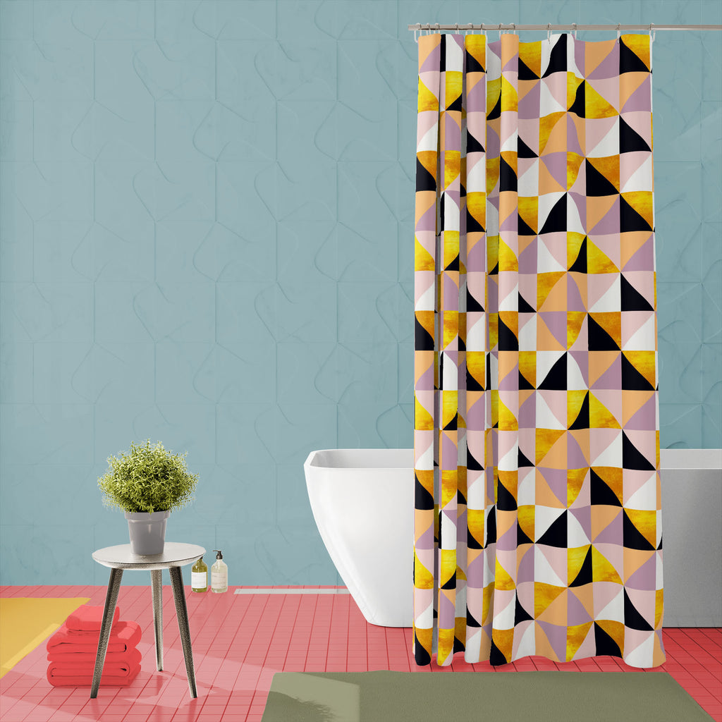 Geometric Triangles D3 Washable Waterproof Shower Curtain-Shower Curtains-CUR_SH_EL-IC 5016912 IC 5016912, Abstract Expressionism, Abstracts, Art and Paintings, Geometric, Geometric Abstraction, Illustrations, Patterns, Scandinavian, Semi Abstract, Signs, Signs and Symbols, Triangles, d3, washable, waterproof, shower, curtain, abstract, argyle, art, backdrop, background, beige, blue, design, pattern, gold, grunge, illustration, paper, pink, rhombus, seamless, shape, simple, square, texture, triangle, wallpa