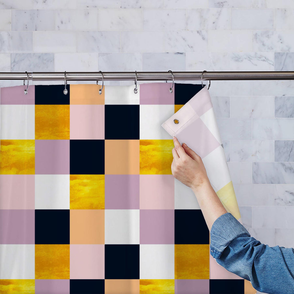 Colorful Squares D4 Washable Waterproof Shower Curtain-Shower Curtains-CUR_SH_EL-IC 5016917 IC 5016917, Abstract Expressionism, Abstracts, Art and Paintings, Check, Geometric, Geometric Abstraction, Illustrations, Patterns, Scandinavian, Semi Abstract, Signs, Signs and Symbols, colorful, squares, d4, washable, waterproof, shower, curtain, abstract, art, backdrop, background, beige, blue, design, pattern, gold, grunge, illustration, paper, pink, seamless, shape, simple, square, texture, wallpaper, wrapping, 