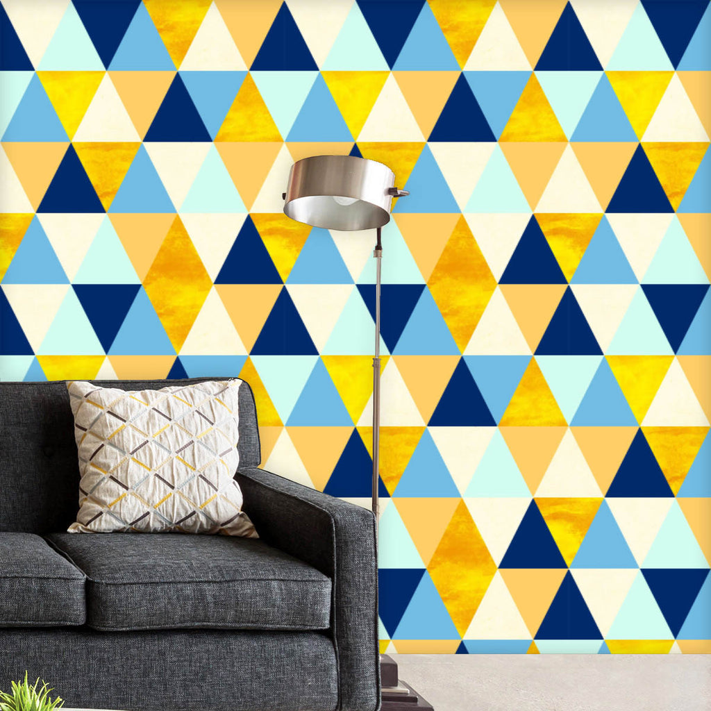 Geometric Triangles D4 Wallpaper Roll-Wallpapers Peel & Stick-WAL_PA-IC 5016919 IC 5016919, Abstract Expressionism, Abstracts, Art and Paintings, Geometric, Geometric Abstraction, Illustrations, Patterns, Scandinavian, Semi Abstract, Signs, Signs and Symbols, Triangles, d4, wallpaper, roll, pattern, abstract, argyle, art, backdrop, background, beige, blue, design, gold, grunge, illustration, paper, pink, rhombus, seamless, shape, simple, texture, triangle, wrapping, yellow, artzfolio, wallpapers for bedroom