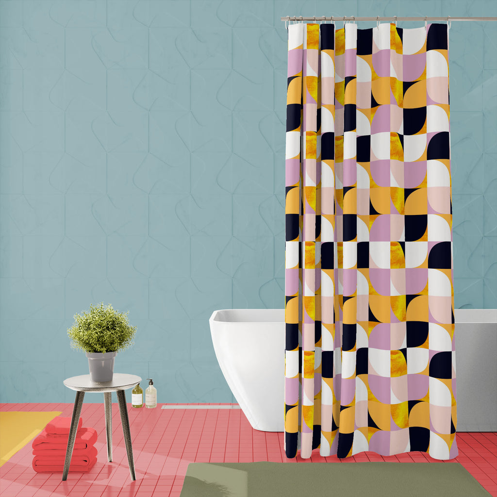 Geometric Pattern D56 Washable Waterproof Shower Curtain-Shower Curtains-CUR_SH_EL-IC 5016921 IC 5016921, Abstract Expressionism, Abstracts, Art and Paintings, Geometric, Geometric Abstraction, Illustrations, Patterns, Scandinavian, Semi Abstract, Signs, Signs and Symbols, pattern, d56, washable, waterproof, shower, curtain, abstract, art, backdrop, background, beige, blue, design, gold, grunge, illustration, paper, pink, seamless, shape, simple, texture, wallpaper, wrapping, yellow, artzfolio, shower curta
