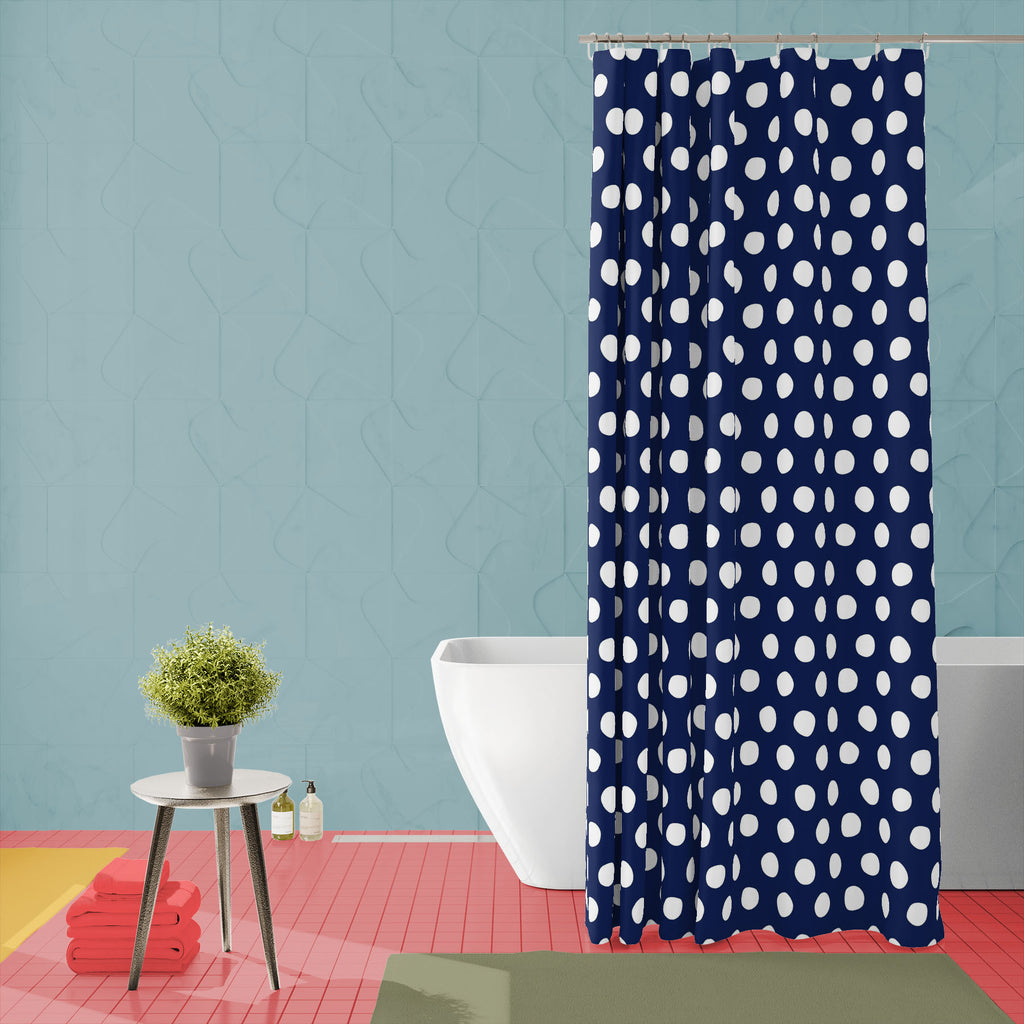 Nautical Polka Dots Washable Waterproof Shower Curtain-Shower Curtains-CUR_SH_EL-IC 5016925 IC 5016925, Abstract Expressionism, Abstracts, Baby, Black and White, Children, Circle, Dots, Hand Drawn, Illustrations, Kids, Nautical, Patterns, Semi Abstract, Signs, Signs and Symbols, White, polka, washable, waterproof, shower, curtain, abstract, artistic, background, bright, classical, pattern, print, colorful, cute, dark, blue, design, dot, dotted, fabric, fresh, geometric, hand, drawn, happy, navy, packaging, 