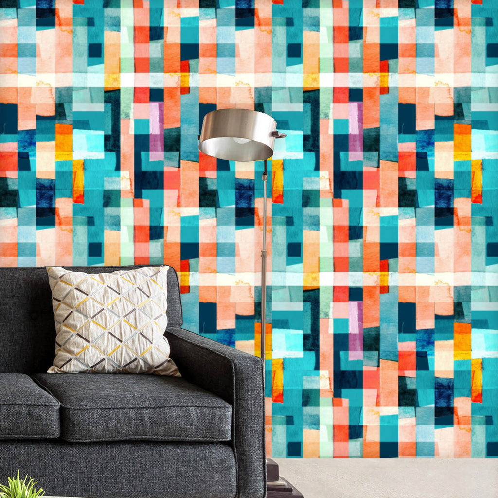 Abstract Geometric Stripes D12 Wallpaper Roll - Wallpapers Peel & Stick - ArtzFolio.com