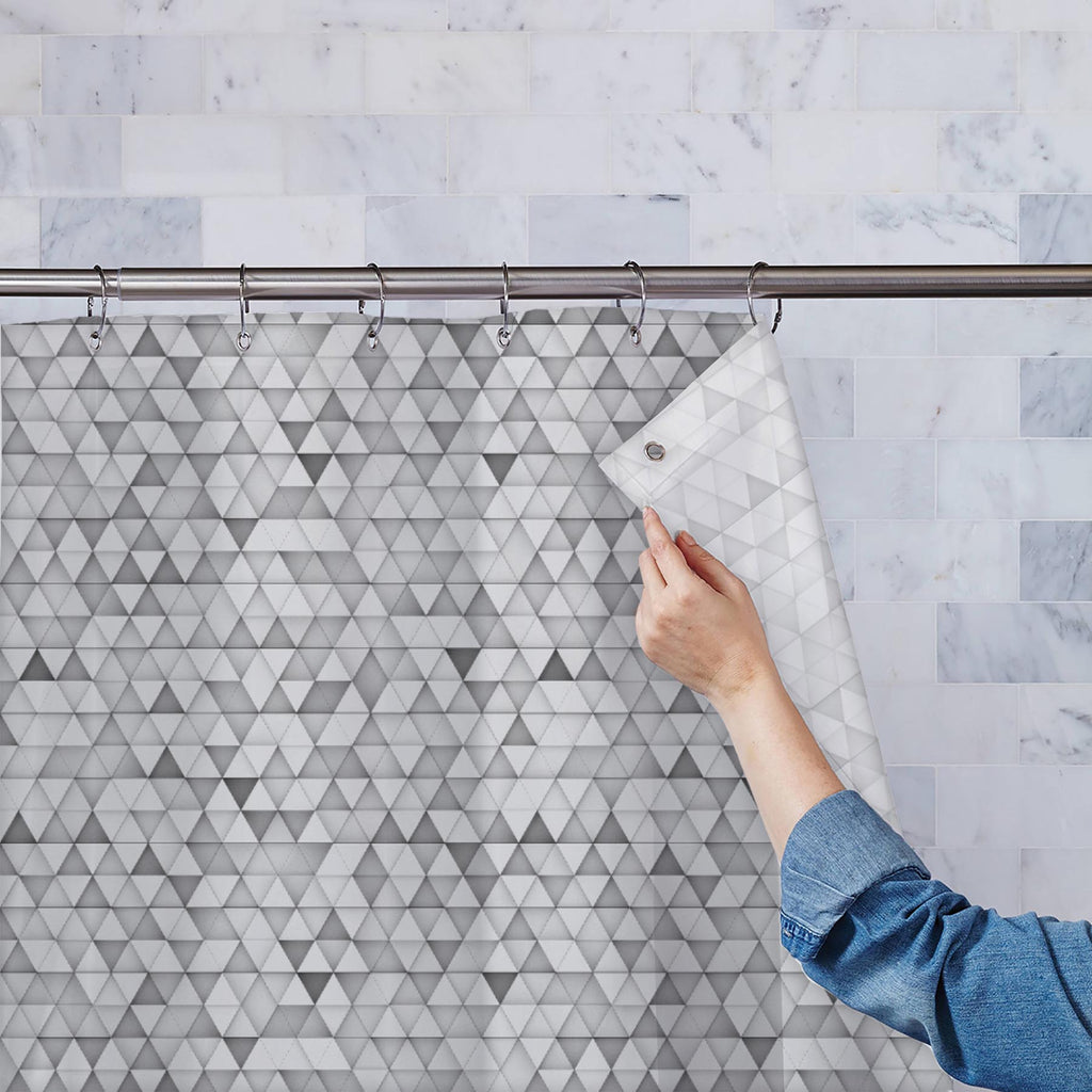 Geometric Pattern D57 Washable Waterproof Shower Curtain-Shower Curtains-CUR_SH_EL-IC 5016963 IC 5016963, 3D, Abstract Expressionism, Abstracts, Architecture, Art and Paintings, Black and White, Digital, Digital Art, Geometric, Geometric Abstraction, Graphic, Hexagon, Illustrations, Modern Art, Patterns, Semi Abstract, Signs, Signs and Symbols, Space, Triangles, White, pattern, d57, washable, waterproof, shower, curtain, background, abstract, art, backdrop, cell, concept, corporate, creative, decor, decorat
