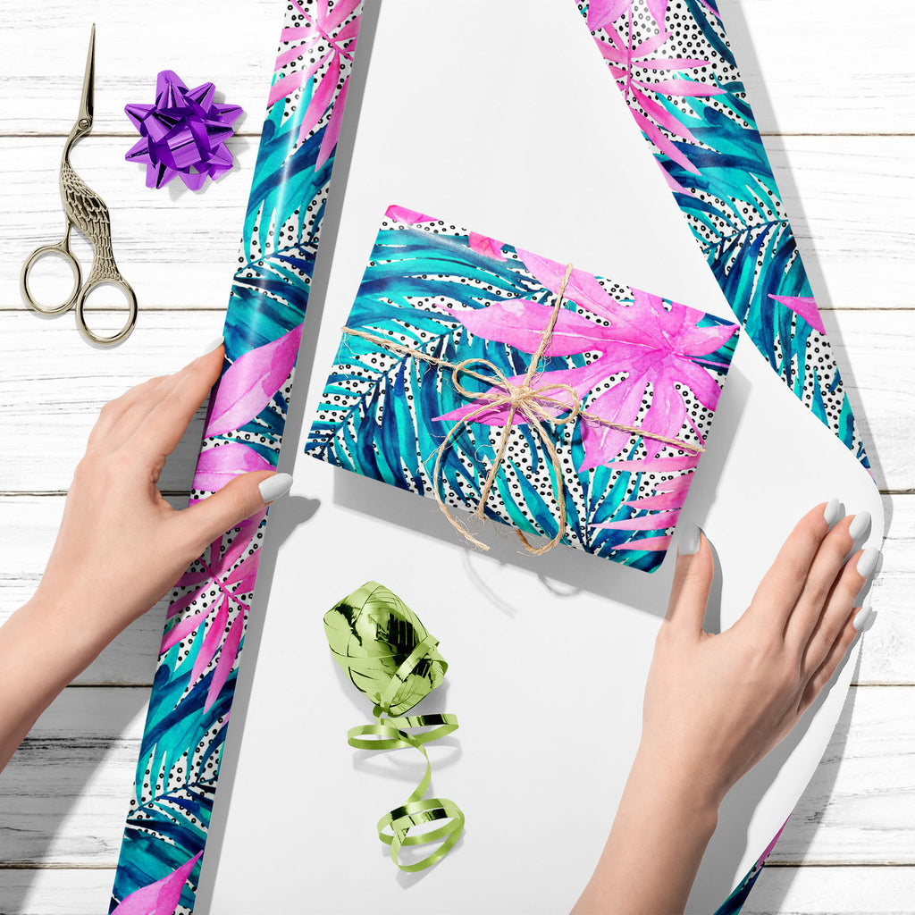 Watercolor Tropical Leaf and Flowers Art & Craft Gift Wrapping Paper-Wrapping Papers-WRP_PP-IC 5016966 IC 5016966, Art and Paintings, Black and White, Botanical, Digital, Digital Art, Dots, Drawing, Floral, Flowers, Graphic, Illustrations, Modern Art, Nature, Patterns, Scenic, Signs, Signs and Symbols, Tropical, Watercolour, White, watercolor, leaf, and, art, craft, gift, wrapping, paper, pattern, background, blue, color, dash, design, doodle, element, exotic, fan, flora, frond, garden, green, growth, grung