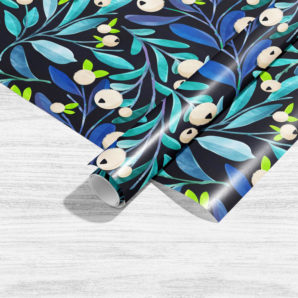 Blue Botanical Leaves Art & Craft Gift Wrapping Paper-Wrapping Papers-WRP_PP-IC 5016970 IC 5016970, Ancient, Art and Paintings, Botanical, Floral, Flowers, Gouache, Historical, Illustrations, Medieval, Nature, Patterns, Scenic, Seasons, Signs, Signs and Symbols, Vintage, Watercolour, blue, leaves, art, craft, gift, wrapping, paper, pattern, illustration, flower, summer, texture, backdrop, background, beige, berry, decoration, design, garden, leaf, paint, plant, print, seamless, season, teal, textile, vibran