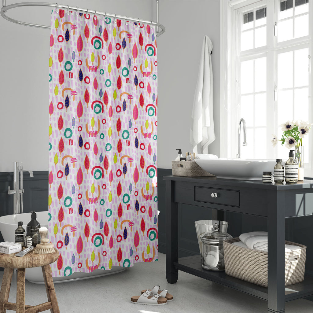 Abstract Floral Pattern D2 Washable Waterproof Shower Curtain - Shower Curtains - ArtzFolio.com