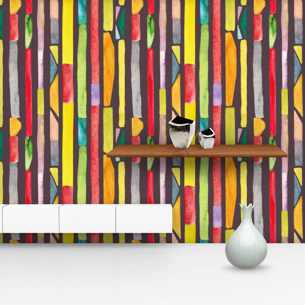 Watercolor Bauhaus Stripes Wallpaper Roll-Wallpapers Peel & Stick-WAL_PA-IC 5016990 IC 5016990, 70s, Abstract Expressionism, Abstracts, Art and Paintings, Cubism, Digital, Digital Art, Fashion, Geometric, Geometric Abstraction, Graphic, Illustrations, Modern Art, Patterns, Semi Abstract, Signs, Signs and Symbols, Splatter, Stripes, Watercolour, watercolor, bauhaus, wallpaper, roll, fun, abstract, acrylic, artistic, artwork, background, block, blot, color, contemporary, design, effortless, figure, geo, geome