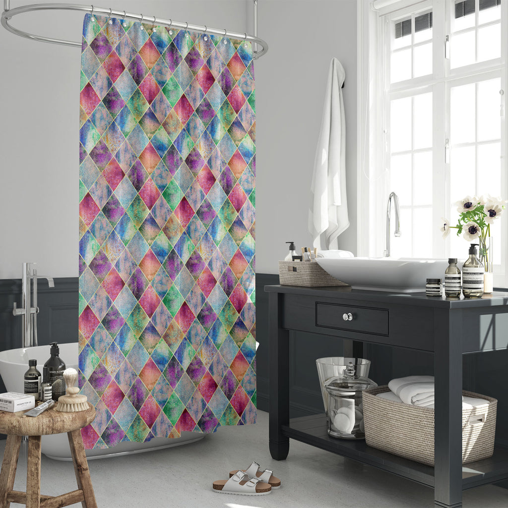 Watercolor Geometric Plaid Washable Waterproof Shower Curtain-Shower Curtains-CUR_SH_EL-IC 5016992 IC 5016992, Abstract Expressionism, Abstracts, Culture, Ethnic, Fashion, Geometric, Geometric Abstraction, Holidays, Illustrations, Patterns, Plaid, Retro, Semi Abstract, Signs, Signs and Symbols, Stripes, Traditional, Tribal, Watercolour, World Culture, watercolor, washable, waterproof, shower, curtain, glitter, seamless, abstract, pattern, argyle, gold, wallpaper, backdrop, background, bright, checkered, cla