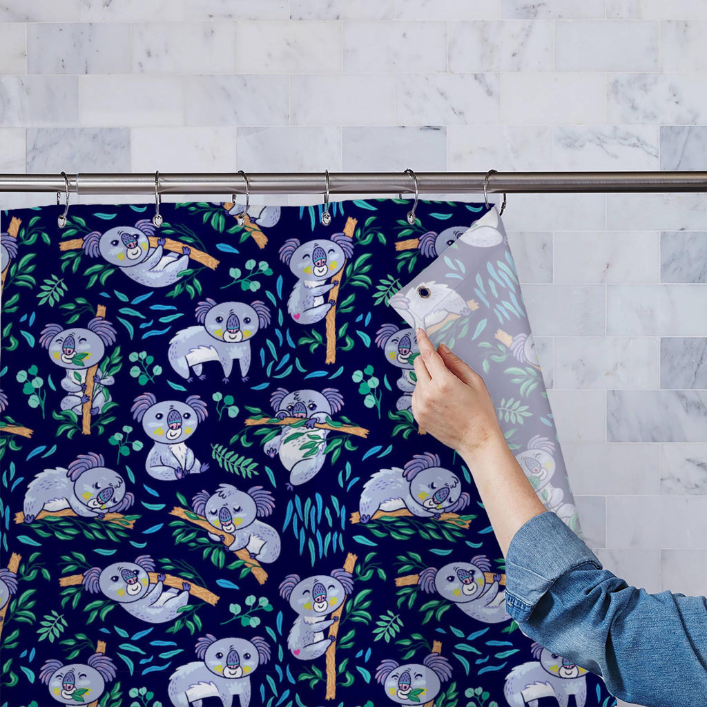 Koalas Eucalyptus Pattern D1 Washable Waterproof Shower Curtain-Shower Curtains-CUR_SH_EL-IC 5017012 IC 5017012, Illustrations, Patterns, Signs, Signs and Symbols, koalas, eucalyptus, pattern, d1, washable, waterproof, shower, curtain, artzfolio, shower curtain, bathroom curtain, eyelet shower curtain, waterproof shower curtain, kids shower curtain, washable curtain, 7feet shower curtain, washroom curtain, set of 2 curtain, pvc shower curtain, designer shower curtain, shower curtain 6feet, bath curtain, pol