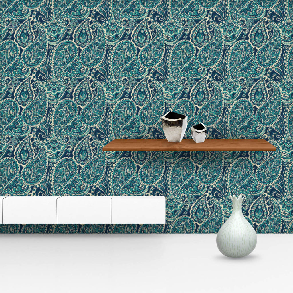 Ornate Floral Paisley Wallpaper Roll-Wallpapers Peel & Stick-WAL_PA-IC 5017014 IC 5017014, Ancient, Bohemian, Botanical, Culture, Digital, Digital Art, Ethnic, Fashion, Floral, Flowers, Folk Art, Graphic, Historical, Illustrations, Medieval, Mexican, Nature, Paisley, Patterns, Retro, Signs, Signs and Symbols, Traditional, Tribal, Vintage, World Culture, ornate, wallpaper, roll, backdrop, background, bright, card, ceramic, color, colorful, craft, decoration, design, drawn, electric, element, embroidery, fabr