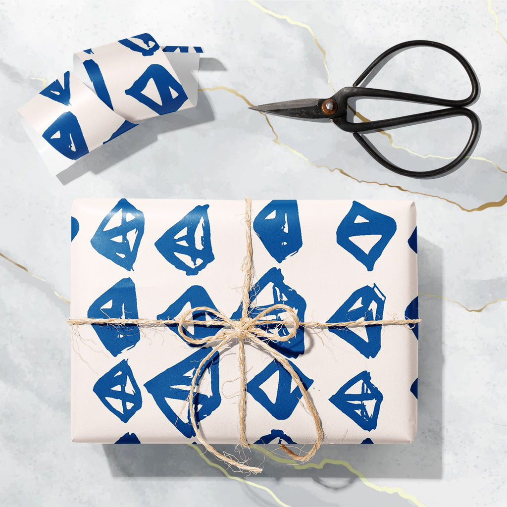 Indigo Minimal Triangle Art & Craft Gift Wrapping Paper-Wrapping Papers-WRP_PP-IC 5017015 IC 5017015, 3D, Abstract Expressionism, Abstracts, Black and White, Diamond, Digital, Digital Art, Eygptian, Geometric, Geometric Abstraction, Graphic, Illustrations, Japanese, Patterns, Semi Abstract, Signs, Signs and Symbols, Symbols, Triangles, White, indigo, minimal, triangle, art, craft, gift, wrapping, paper, background, flat, vector, abstract, artistic, blue, chaotic, clean, crystal, design, drawn, elegant, face